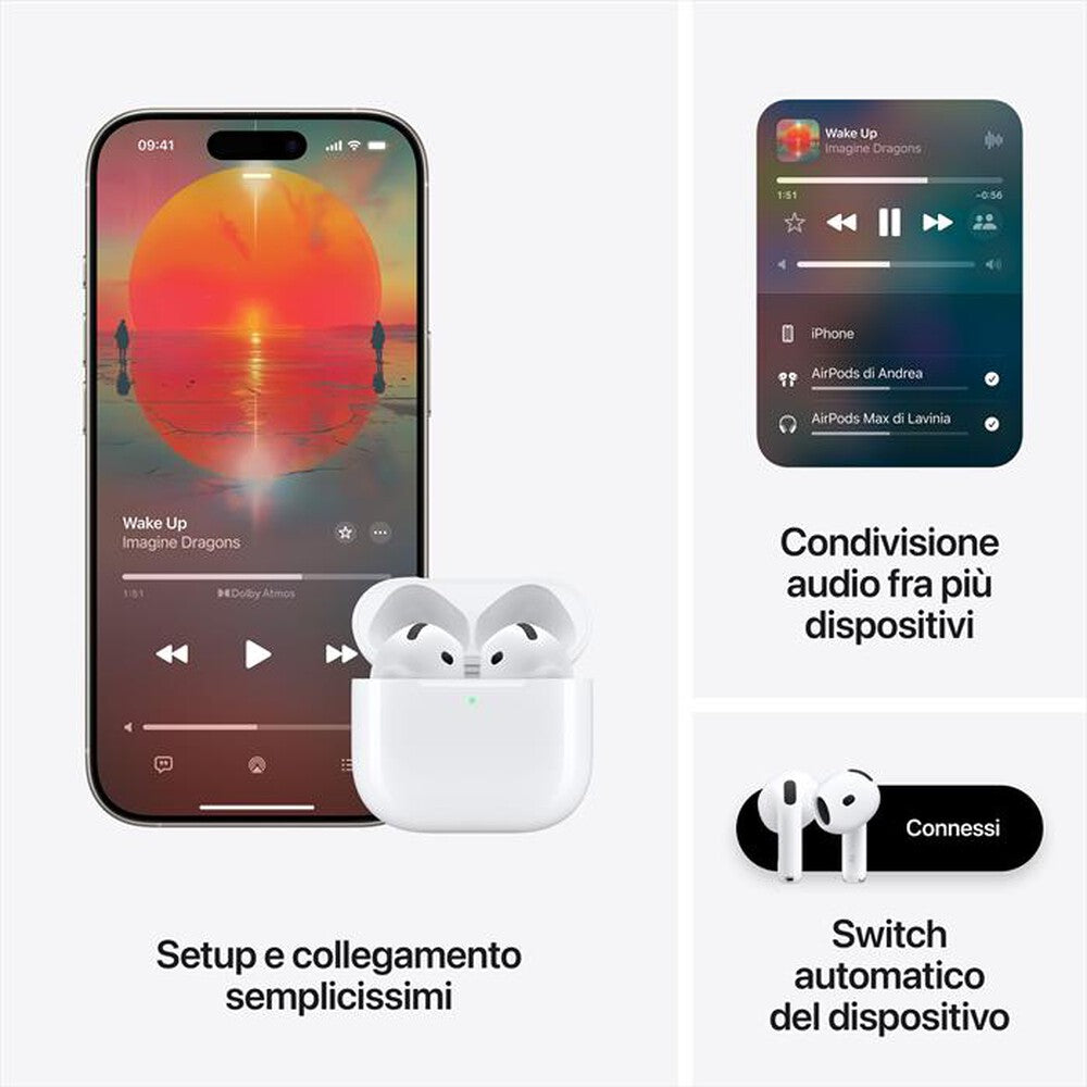 APPLE - AirPods 4 con cancellazione attiva del rumore