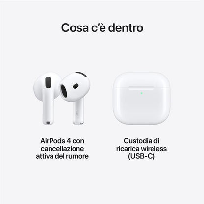 APPLE - AirPods 4 con cancellazione attiva del rumore